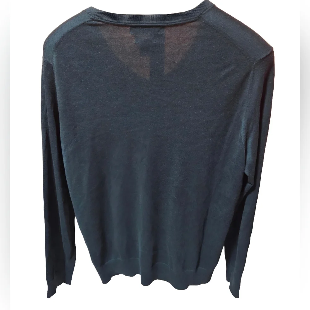 Banana Republic Mens Luxury Blend Silk Cashmere V-Neck Sweater Green Size Large